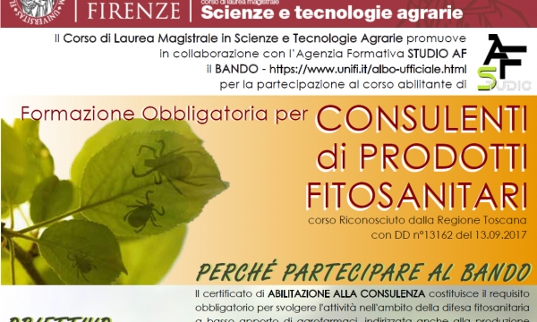 Bando di selezione per studenti iscritti all'a.a. 2021/22 al CLM  Scienze e Tecnologie Agrarie