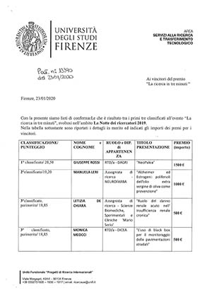 premio la ricerca in tre minuti